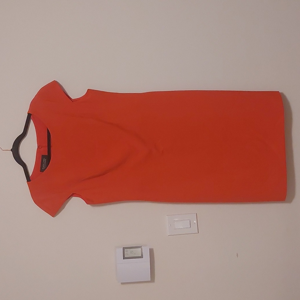Evan-Picone Coral Red Midi Dress Size 12